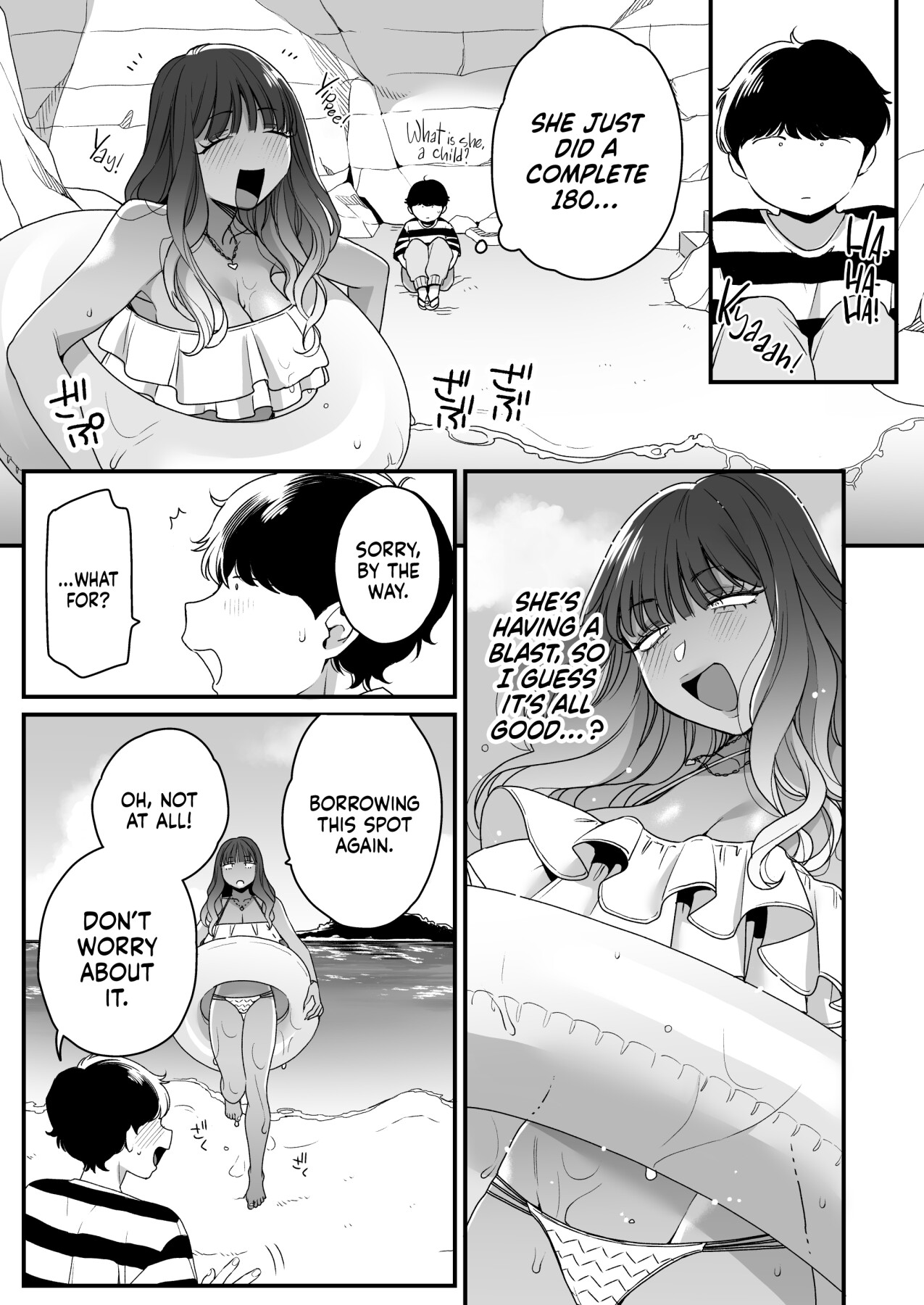 Hentai Manga Comic-Beach, Sun, And A Pair Of Gyarus!-Read-18